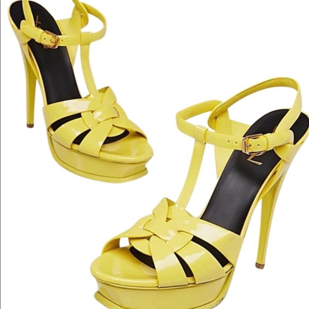 (SOLD)Patent Yellow Saint Laurent Tributes